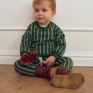 Müsli - Pinstripe Sweatshirt Baby - Green gables/ Oak